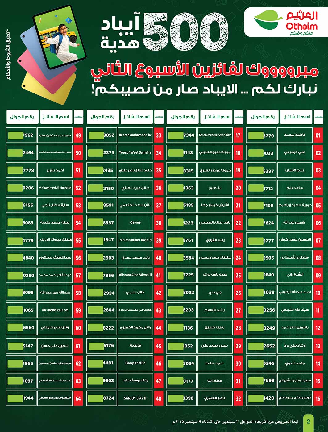 عروض العثيم الاسبوعية من تاريخ 3 سبتمبر 2025 - الموافق 11 ربيع الأول 1447 مدرسة التوفير 2 img11
